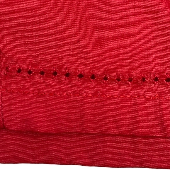 NWT vintage dead stock red 100% cotton high waisted shorts with eyelet details - Picture 4 of 11